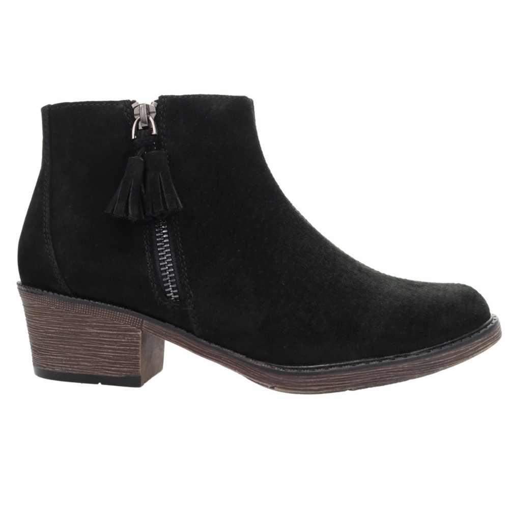 Propet Rebel Black Suede Tassel Zip Ankle Boots Boho Western Womens Size 7 NEW!